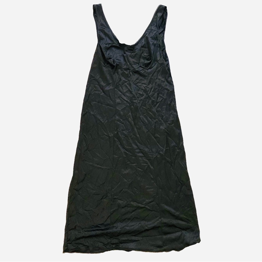 Black size small vintage scoop neck lace maxi slip dress